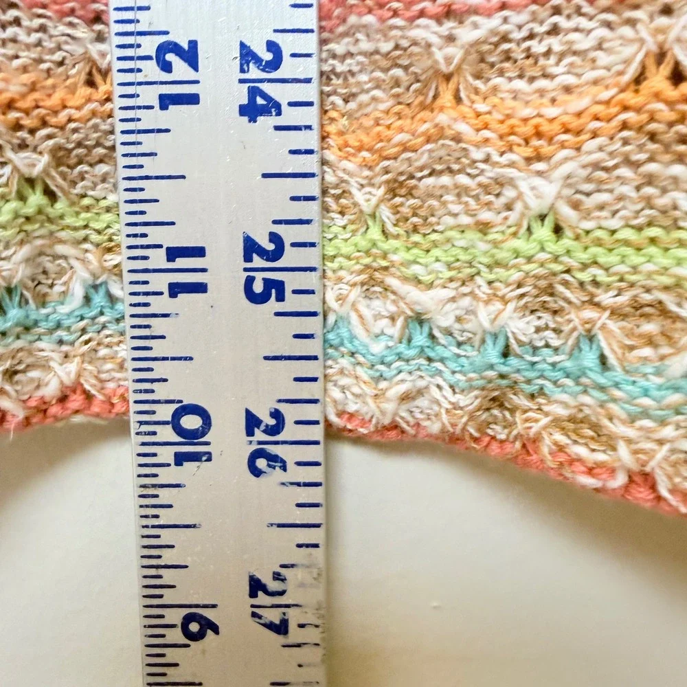 Brittany Black Striped Knit Sweater Womens Medium Multi Color Excellent Cotton